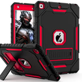 Case For Ipad 9Th/8Th/7Th Generation 2021/2020/2019(10.2 Inch), Heavy Duty Grade Shockproof Rugged Protective 10.2" Cover With Built-In Stand For Ipad 9 8 7 Gen (Black+Red)
