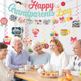 Grandparents Day Decorations, Happy Grandparents Day Banner Hanging Swirls And Grand Parents Day Garland For Grandma And Grandpa Party Supplies