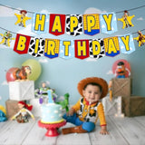 Toys Happy Birthday Banner for Kids Toy Game Party Decorations