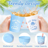 Last Toast On The Coasts Bachelorette Party Plastic Cups 12Pcs Costal Stadium Cups Bridal Showers Party Favors Decorations Reusable Party Cups Supplies 16Oz