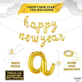 16In Script Gold Happy New Year Balloons NYE Party Decorations 2026