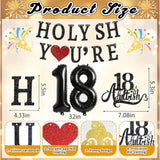 Funny 18Th Birthday Decorations For Girls Boys - Glitter 18Th Birthday Banner, Adultish Cake Topper &18 Balloon Numbers Set - 18 Years Old Gifts Party Decorations Supplies
