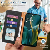 RFID Flip Wallet Case for Moto G 2026/2025 and G Play 2026, Black