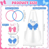 42 Pcs Gender Reveal Party Baby Boy Or Girl Ring Toss Game Include 2 Plastic Cones 36 Pink Blue Toss Rings And 4 Gender Stickers For Guests Baby Shower Party Supplies