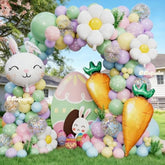 Easter Balloon Arch Kit 158Pcs - Pastel Balloons With Bunny, Carrot & Daisy Balloons For Easter Party Decorations, Spring Birthday, Baby Shower