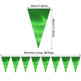 20M/65Ft Green Triangle Pennant Banner Flag Metallic Fabric Bunting Garland For Christmas Graduation Safari Birthday Tropical Jungles Wedding Bachelorette Engagement Party Decoration Supplies