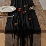 Fall Christmas Decorations Burgundy Cheesecloth Table Runner 120 Inches