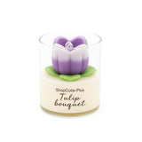 Shopcutie-Purple Tulip Glass Jar Soy Wax Candle-Handmade Decorative Candle With Lavender Fragrance, Long Lasting Burn, Gift-Ready For Wedding & Home Decor(1 Unit)