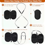 Mini-Portable Case For Beats Flex Wireless Earbuds With Built-In Microphone Earphones, For Apple Earpods Headphones Wired Ear Buds/Samsung Galaxy Wired Earbuds Hard Case For Earphones(Black)