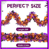 39FT Halloween Tinsel Garland with Pumpkin Ghost Bat Glitter Twist, 6PCS Party Decor