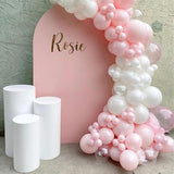 Pink & White Metallic Chrome Confetti Latex Balloons - 12 Inch Ribbon Party Balloons Set For Girls' Birthday Princess Parties