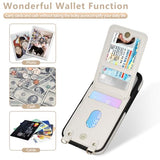Case for iPhone 17 Pro 6.3 inch, Crossbody Wallet Case Purse with RFID Blocking 3 Card Holders, Flip Folio Leather Cover with Lanyard Wristlet Strap