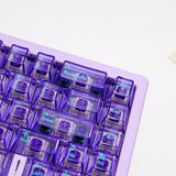 114 Keys Transapent Keycaps Pc Material Uv Tranfer Purple Clear Keycaps Set Fit For 61/64/87/104/108 Mechanical Keyboard Cherry Mx Switches