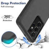 For Samsung Galaxy S21 Ultra Case: Dual Layer Protective Heavy Duty Cell Phone Cover Shockproof Rugged With Screen Protector - Protection Bumper Tough - Samsung Galaxy S21 Ultra 5G, Black
