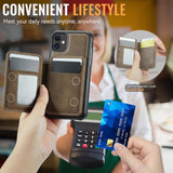 Compatible With Magsafe For Iphone 12/12 Pro Wallet Case Magnetic Card Holder, Rfid Blocking 2 In 1 Detachable Kickstand Shockproof Cover For Women Men, Brown