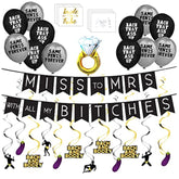Miss To Mrs Classy & Sassy Bachelorette Black & Silver Party Pack - Bachelorette Party Decorations, Favors And Supplies