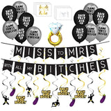 Miss To Mrs Classy & Sassy Bachelorette Black & Silver Party Pack - Bachelorette Party Decorations, Favors And Supplies