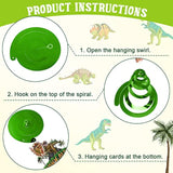 57 Pcs Dinosaur Hanging Swirls Birthday Party Decorations Jungle Theme Party Supplies Dinosaur Foil Swirls Ceiling Spiral Streamers For Girl Boy Baby Shower, Only 27 Cards