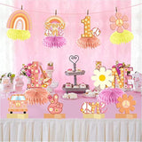 10Pcs Boho Groovy 1St Birthday Decorations Honeycomb Centerpieces For