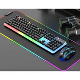Rgb Backlit Black 104 Keys Wired Gaming Keyboard And Mouse, Usb Connection