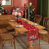 Christmas Gnomes Table Runner Red Snowflake Winter Decorations Glitter Xmas Holiday Kitchen Dining Merry Christmas Decor 13X36 Inch