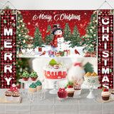 Merry Christmas Banners With 3 Pcs 71"X 43" Christmas Backdrop And Porch Signs Hanging Ribbon, Indoor & Outdoor Christmas Decorations For Home Wall/Front Door/Yard, Party, Photography