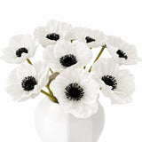 Artificial Poppy Flowers 8 Pcs 10 Inch White – Real Touch Latex Poppies For Home Décor, Living Room Decor, Wedding Bouquets, Party Decoration