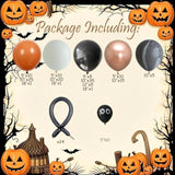 153Pcs Halloween Balloon Arch Kit - Black & Orange Spooky Balloons for Party Decorations