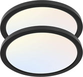 2 Pack 12 Inch Black LED Flat Panel Ceiling Lights 24W 3CCT Flush Mount Fixtures
