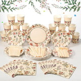 25 Set Floral Party Tableware – Disposable Plates & Napkins for Tea & Birthday