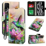 Phone Case Wallet with Card Holder, Wrist Strap, and Kickstand for Jitterbug Smart 4, TCL 40XL, and TCL 40T - Bird Pink Lotus Pattern