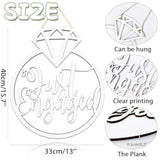 Engagement Party Decorations, Just Engaged Wooden Sign For Engagement Decorations, Diamond Ring Photo Props For Bachelorette Wedding Bridal Shower Party?White?