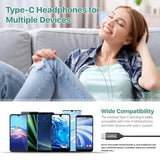Sleep Headphones, 1 Pair USB C Wired Earbuds with Soft Silicone Noise Reduction Type C Earbuds with Microphone, Ideal for Sleeping, snoring,