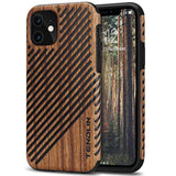 Compatible With Iphone 11 Case Wood Grain Outside Design Tpu Hybrid Case (Wood & Leather)