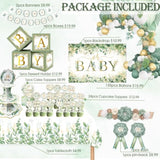 Sage Green Baby Shower Decorations - 172Pcs Gender Neutral Baby Shower Decorations Boho Greenery Party Supplies With Oh Baby Backdrop Tablecloth Balloon Baby Box Welcome Baby Banner