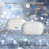 For Beats Solo Buds Case Clear Glitter,Sparkly Bling Design For Beats Solo Buds Case Cover,Shockproof Soft Tpu For Beat Earbuds With Keychain And Cleaning Pen-Glitter