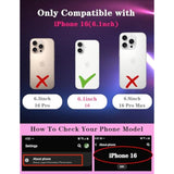 Women's iPhone 16 Case with Floral Design - Cute Phone Cover, Girly, Pretty, Unique, Aesthetic, Slide Camera Cover, Protective Case for Apple iPhone 16
