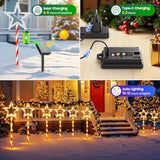 12 Pack Christmas Decorations Outdoor, Twinkling Big Star Solar Christmas Lights With 180 Bright Led And 10 Lighting Modes, Warm White Waterproof Xmas Decor For Pathway Yard