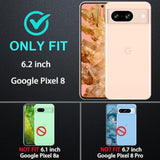 For Google Pixel 8 Case, Military Grade 3 In 1 Heavy Duty Shockproof/Drop Proof/Dust Proof Case With 2Pcs Tempered Glass Screen Protector (Black/Black)