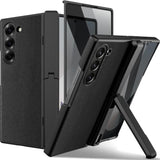 For Samsung Galaxy Z Fold 7 Case With Privacy Screen Protector,Hinge Protective Invisible Kickstand Ultra Slim Heavy Duty Rugged Shockproof Leather Cover For Samsung Galaxy Z Fold 7 Black