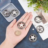 1 Box 6 Sets Screw Back Button Engraved Star Concho Hollow Out Decorat