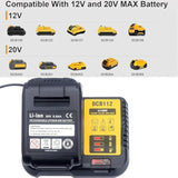 Dcb112 Rapid Charger Compatible With De-Walt 12V-20V Max Lithium Battery Charger