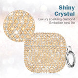 For Airpods 4 Generation Case, Luxury Sparkly Bling Rhinestone Case With Keychain For Women Girls Anti-Lost Glitter Crystal Hard Pc Shockproof Full Protective Cover For Airpods 4Th-Gold