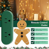Wireless Remote Switch For Christmas Tree Lights, Gingerbread Man Wireless Remote For Christmas Tree Lighting Controller On Off Touch (2 Pack)