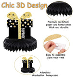 8Pcs Black Gold Birthday Honeycomb Centerpieces Table Toppers Party Decor