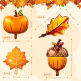 Fall Balloons Thanksgiving Pumpkin Maple Leaf Mylar Foil Autumn Party Decor