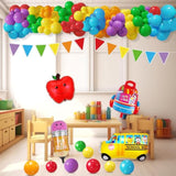 Back To School Balloons Garland Arch Kit Decorations - Welcome First Day Of School Triangle Banner With Bus/Schoolbag/Pencil Foil Balloon For Party Decor Supplies