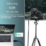 Dash Cam Power Cord, 9.8Ft 90 Degree Mini Usb Cable, Angle Mini Usb B Male To Usb A 2.0 Male Data Sync And Charging Cable For Garmin Nuvi Gps,Canon,Dash Cam (3M, Black Up Angle)