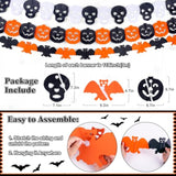 37Pcs Halloween Party Decorations Kit with Banner Pumpkin Bat Ghost Garland Swirls Decor