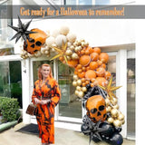 Summerween Balloon Garland Kit: Orange, Black, Gold Halloween Party Decor